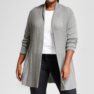Gray open front cardigan